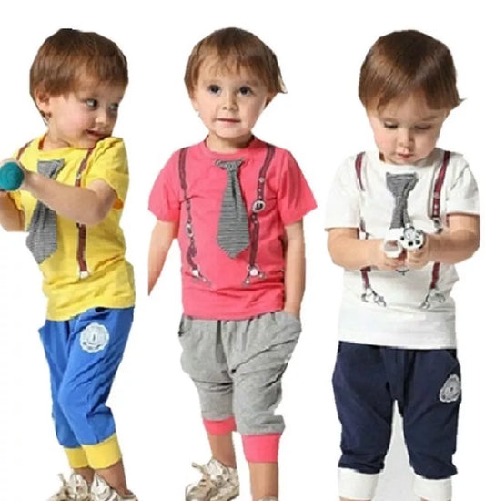 1-6 Year Summer Baby Boys Clothing Set Short Sleeve T-shirt+Pant Kids Clothes Suit  Toddler Boy Outfits - Godly Clothing Attires