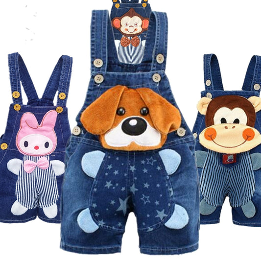 1 2 3T Baby Clothing Boys Girls Jeans Overalls Shorts Toddler Infant Denim Rompers Cute Cartoon Bebe Pants Summer Bib Clothes RNGENCOURAGEMENTDESIGNS LLC-2D44.